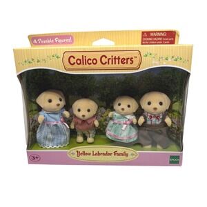 Calico Critters Yellow Labrador Family 4 Posable Figures New In Box CC1490